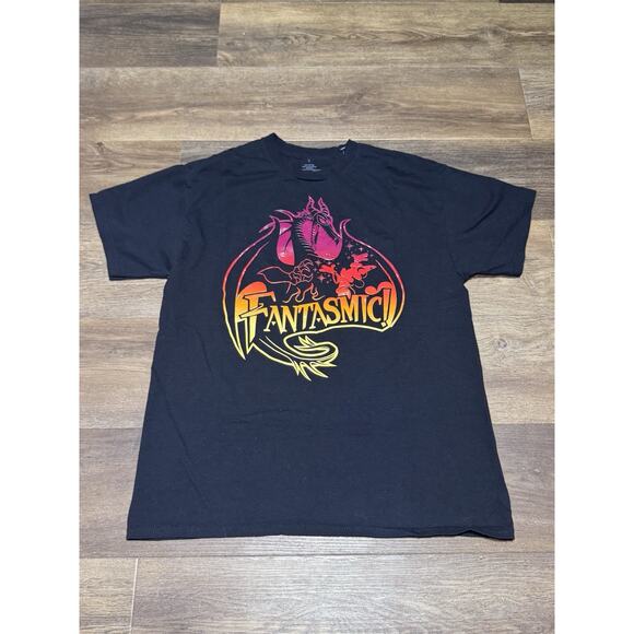 Disney Parks Fantasmic Sorcerer Mickey And Dragon Black T-shirt Adult Large - Picture 1 of 6